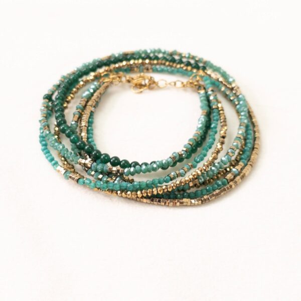 Bijou modulable Lella en jade teintée – émeraude – Merveilles en Soi