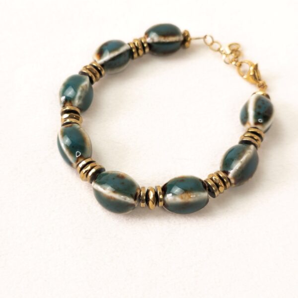 Bracelet Frida en perles céramiques – vert – Merveilles en Soi