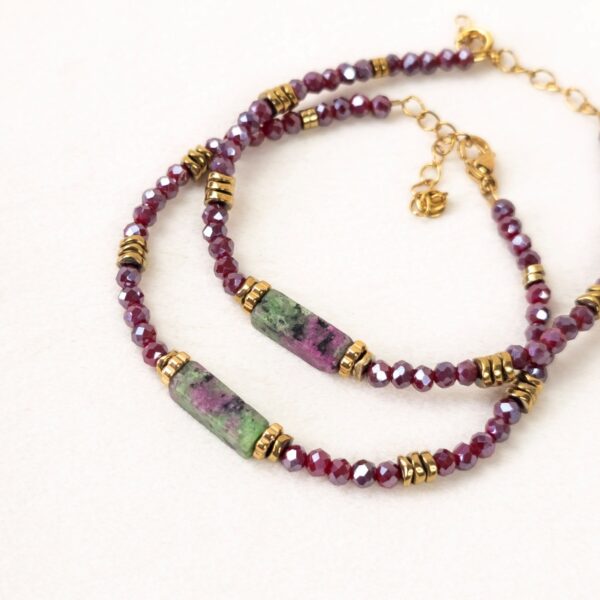 Bracelet Baya en perles de verre zoïsite – Merveilles en Soi