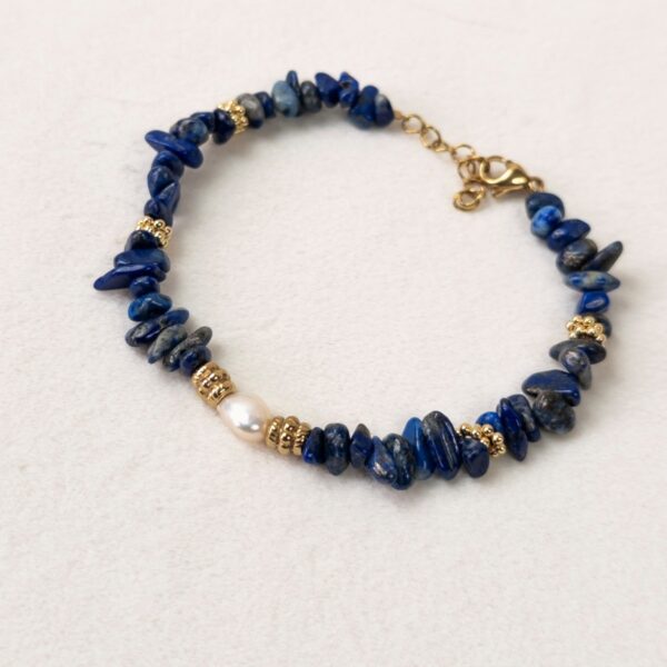 Bracelet Saba en pierres naturelles de lapis-lazuli – bleu – Merveilles en Soi