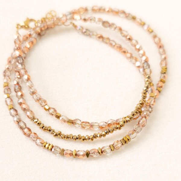 Collier-bracelet Luna en perles de verre ocre – Merveilles en Soi