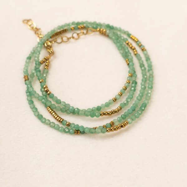 Bijou modulable Heddy en aventurine – collier et bracelet – Merveilles en Soi