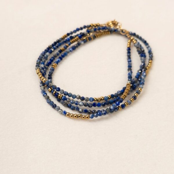 Bijou modulable Heddy en lapis‑lazuli – collier et bracelet – Merveilles en Soi